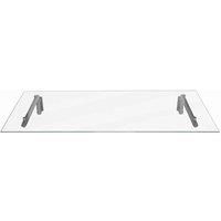 Stainless Steel Over Door Porch Balcony Shelter Awning 1440mm Wide Glass Canopy