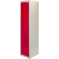 Metal Lockers 2 Doors Steel Flatpack Storage Lockable Gym School Red – 45cm D