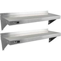 Stainless Steel Shelves Commercial Catering Kitchen Shelf 900-1940mm Pack of 2