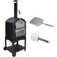 Outdoor Pizza Oven and FREE Cutter Garden Chimney Charcoal BBQ & Smoker Bread