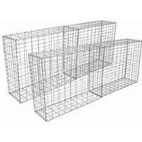 Gabion Baskets Outdoor Cages Stone Wire Mesh Planter / 100 x 95 x 30cm / 4 Pack