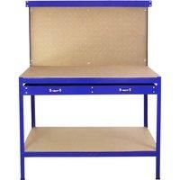Workbench With Pegboard Drawer Tool Garage Storage Heavy-Duty Steel Workshop DIY