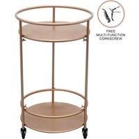 Small Drinks Trolley Bar Cart - Rose Gold
