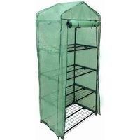 Greenhouse 4 Tier PE Cover Plastic Small Shelves Grow House Garden Outdoors