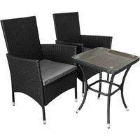 Rattan Bistro Set Garden Chair Table Patio Outdoor Cushion Conservatory 2 Seater