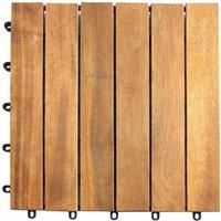 Decking Tiles Interlocking Square Wooden Garden Patio Balcony Deck Floor x 39