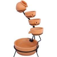 Water Feature Fountain Solar Powered Outdoor Garden Cascade Tiered Patio Bowls