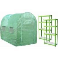 Polytunnel Greenhouse Walk In Galvanised Racking Windows Doors Growhouse PE