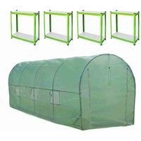 Monster Shop Polytunnel 25Mm 6M X 3M With Racking, Green