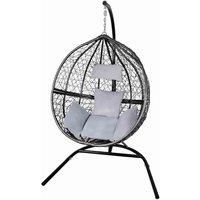 Swing Hanging Egg Chair Rattan Bench Garden Patio Outdoor Indoor Furniture