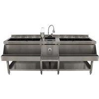 Cocktail Bar Stations Stainless Steel Fully Insulated Ice Tub Speed Rail Shelf