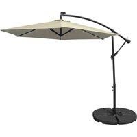 Monstershop Monstorshop Cream 3m LED Cantilever Parasol With Fan Base