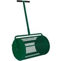Compost Spreader Roller Peat Moss Topsoil Garden Lawn 80L 26" Steel Cage