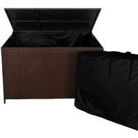 Rattan Garden Storage Box 138cm Large Cushion Chest 582L Outdoor Patio