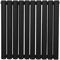 Monster Shop Oval Column Radiator - 600Mm X 600Mm - Black, Black