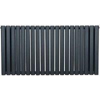 Monster Shop Oval Column Radiator - 600Mm X 1200Mm - Anthracite Grey, Grey