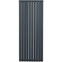 Monster Shop Oval Column Radiator - 1600Mm X 600Mm - Anthracite Grey, Grey