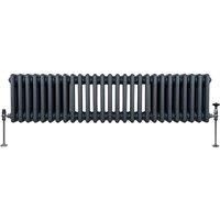Monster Shop Traditional 3 Column Radiator - 300 X 1192Mm - Anthracite Grey, Grey