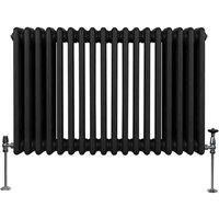 Monster Shop Traditional 3 Column Radiator - 600 X 832Mm - Black, Black