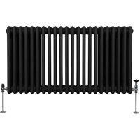 Monster Shop Traditional 3 Column Radiator - 600 X 1012Mm - Black, Black