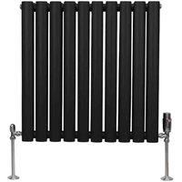Oval Column Radiator & TRV Chrome Valves Designer Horizontal Vertical 3 Colours