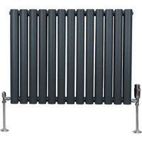 Oval Column Designer Radiator & TRV Chrome Valves Horizontal Vertical 3 Colours