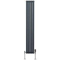 Oval Column Designer Radiator & TRV Chrome Valves Horizontal Vertical 3 Colours