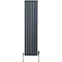 Oval Column Designer Radiator & TRV Chrome Valves Horizontal Vertical 3 Colours