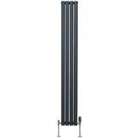 Oval Column Designer Radiator & TRV Chrome Valves Horizontal Vertical 3 Colours