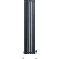 Oval Column Designer Radiator & TRV Chrome Valves Horizontal Vertical 3 Colours