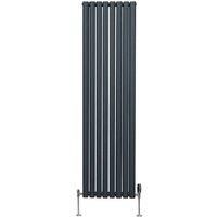 Oval Column Designer Radiator & TRV Chrome Valves Horizontal Vertical 3 Colours