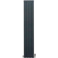 Designer Aluminium Radiator & TRV Chrome Valves Vertical Column Anthracite Grey