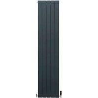 Monster Shop Aluminium Radiator & Valves - 1800Mm X 395Mm - Anthracite Grey, Grey