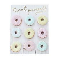 Ginger Ray Gold Foiled Treat Yourself Donut Wall Party Display Fits 9 Doughnuts, White