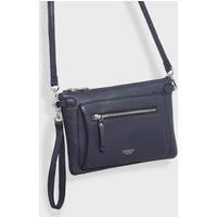 OSPREY LONDON The Ruby Leather Cross-Body Clutch - Navy Leather Cross-Body Bags