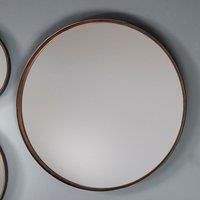 Greystoke Set of 2 Bronze Round Wall Overmantle Metal Antique Style Mirrors 24"