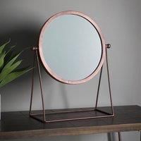 Halunda Small Round Table Top Mirror - Copper