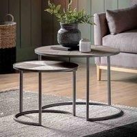 Gordon 75cm Round Light Wood Nest of 2 Coffee Tables