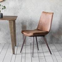 Frank Hudson Gallery Direct Hinks Brown Faux Leather Chair