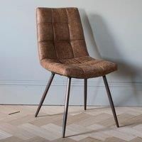 Frank Hudson Gallery Direct Darwin Faux Leather Brown Dining Chair