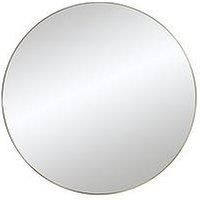 Hayle Large Round Champagne Metal Frame Sleek Wall Mirror 39.5" / 100cm Diameter