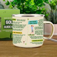 Gift Republic Golf Guide Mug In Bottle Green