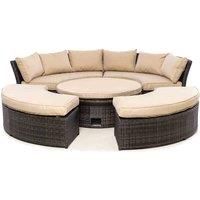 Maze Chelsea Lifestyle Suite w/ Glass Table / Brown, Brown