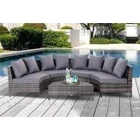 4-Seater Moon Shaped Garden Rattan Furniture Set