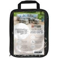 Maze Corner Patio Dining Set Cover Black 88cm H X 254cm W X 181cm D