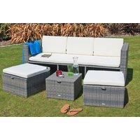 Oseasons Mayson Rattan 5 Seater Lounge Set in Walnut Natural