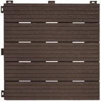 Cosmpolitan (Pack of 10) ECO Interlocking 30x30cm Decking Tiles in Coffee