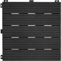 10X INTERLOCKING DECKING TILE 30X30CM FLOOR GARDEN ECO COSMOPOLITAN GRAPHITE