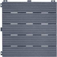 10X INTERLOCKING DECKING TILE 30X30CM FLOOR GARDEN ECO COSMOPOLITAN COOL GREY