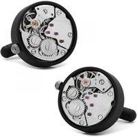 Black Working Watch Movement Steampunk Cufflinks Vintage Mechanical Gift Present